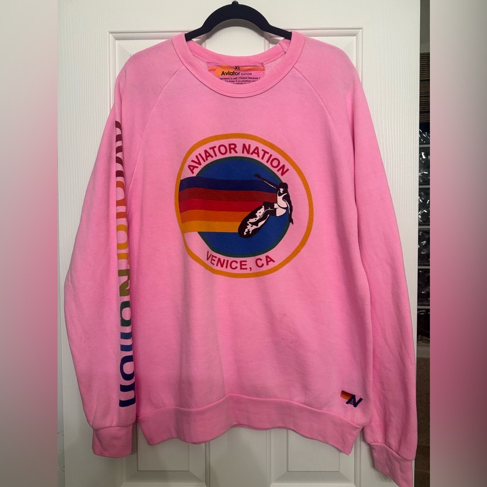 Aviator Nation Pink crewneck